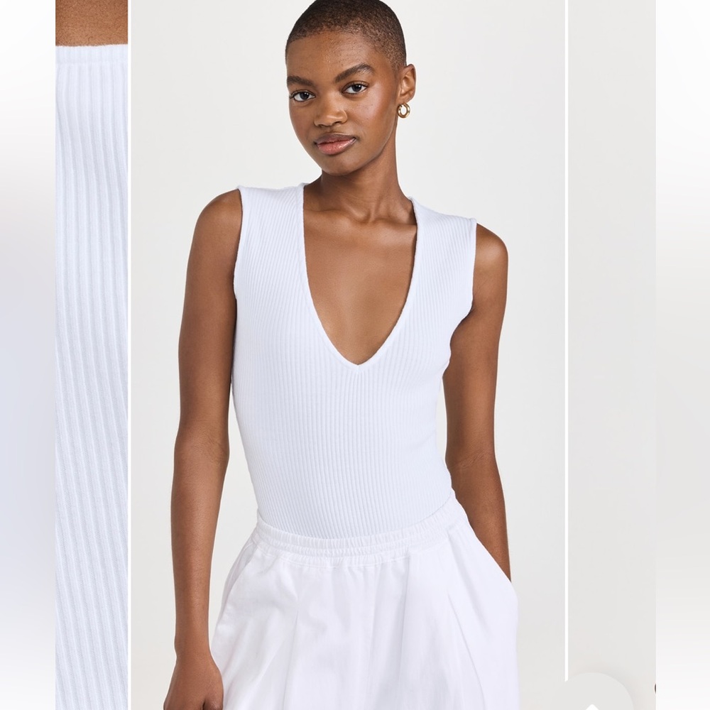 Mara Hoffman Janet Bodysuit Ribbed Knit Organic Cotton Size XS